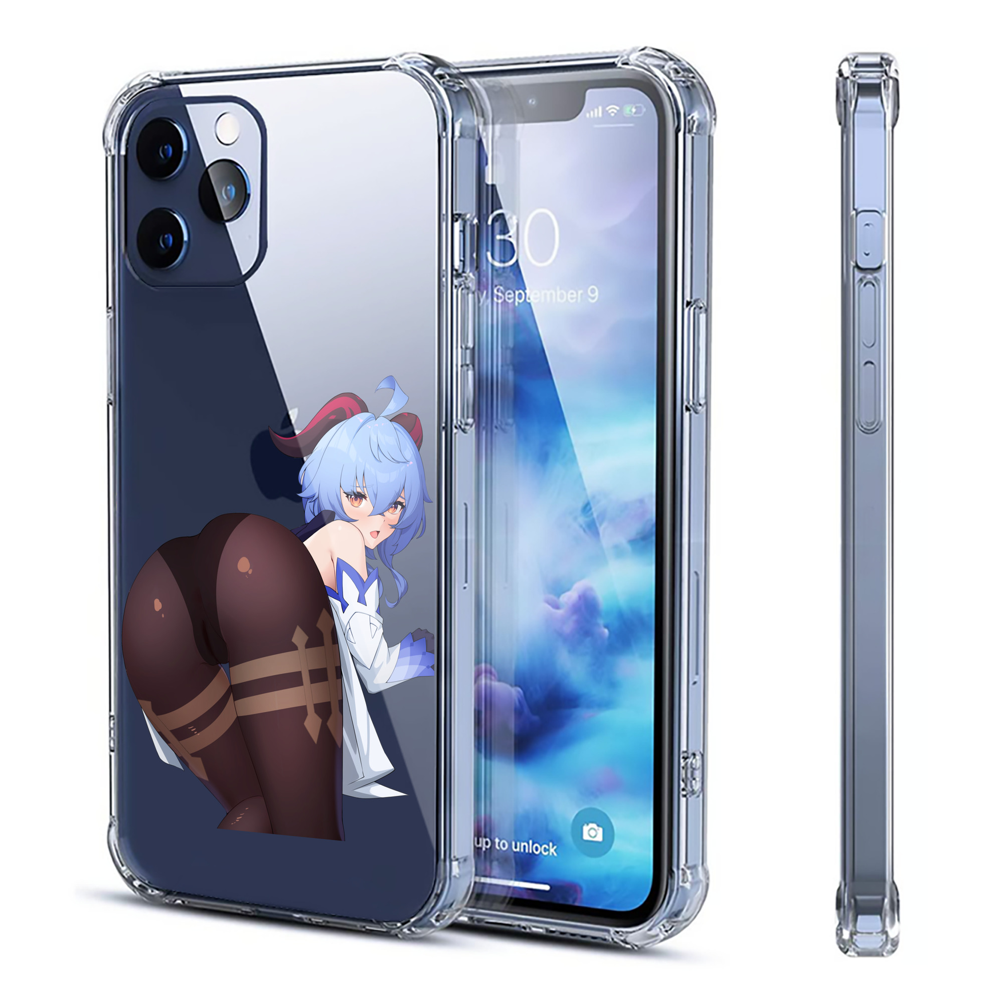 げんし神 甘雨 かんう genshin Ganyu 【iPhone 12シリーズ対応】透明スマホケース（クリアソフトケース）